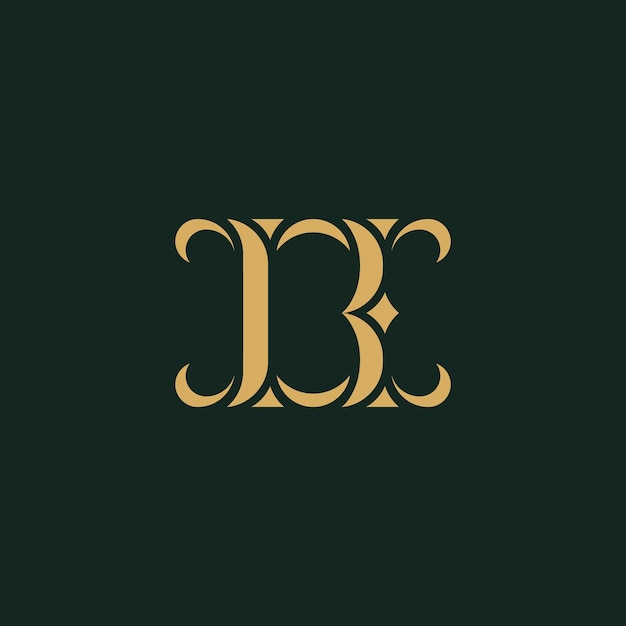 Design del logo della lettera b con uno stile di lusso
