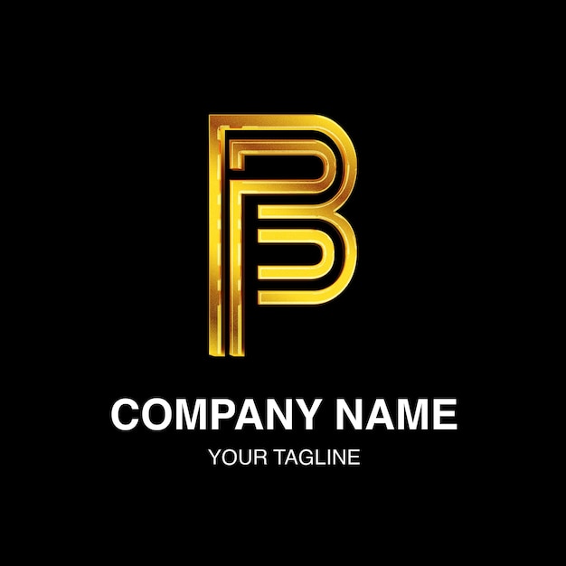 Letter b logo gouden verloop ontwerp premium