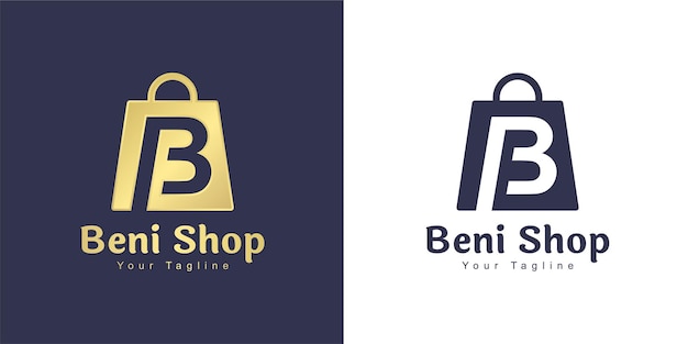 The letter B logo has a shopping concept