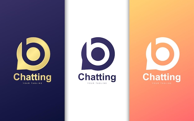 Letter B-logo in bubble-chat. Modern chatten logo concept