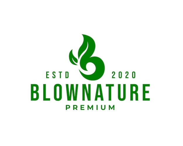 letter B-logo met groen blad natuur logo sjabloon