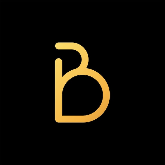 Letter b logo ontwerp lijntekeningen icoon