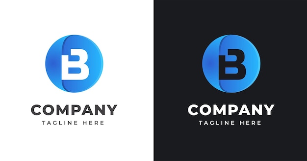 Letter B-logo-ontwerpsjabloon met cirkelvorm