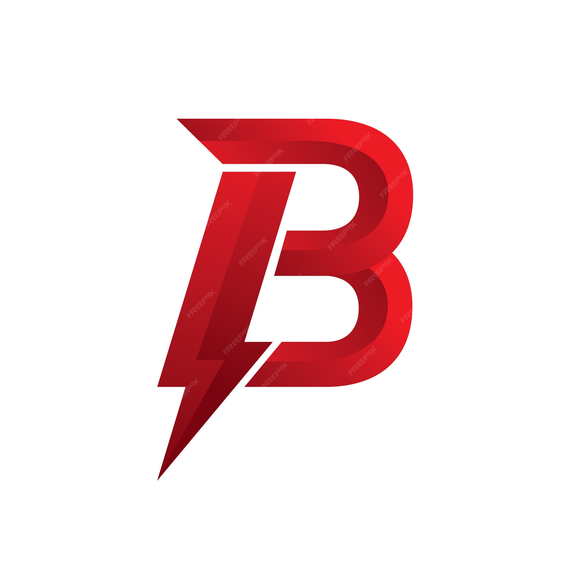 Letter b logo power red Download on Freepik