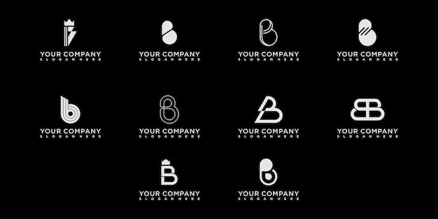 Вектор Набор логотипов буквы b для нескольких предприятий