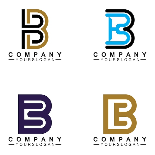Letter B logo vector letter B bedrijfslogoModern uniek creatief B logo ontwerp Minimale B aanvankelijk gebaseerd vectorpictogram