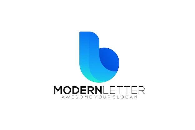 Disegno del logo modello vettoriale della lettera b