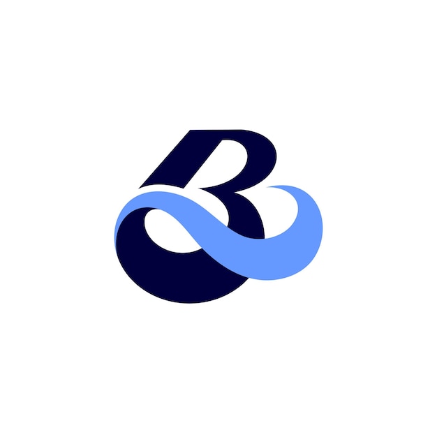 Letter b logo with beach concept