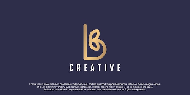 Logo della lettera b con vettore premium del concetto di foglia
