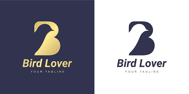 Letter b logo with a minimalist  dove  or  bird  concept