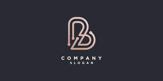 Логотип буквы B с современным креативным стилем Premium векторы часть 8