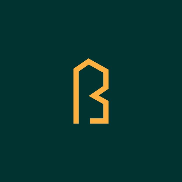 Letter b logo yellow simple vector template