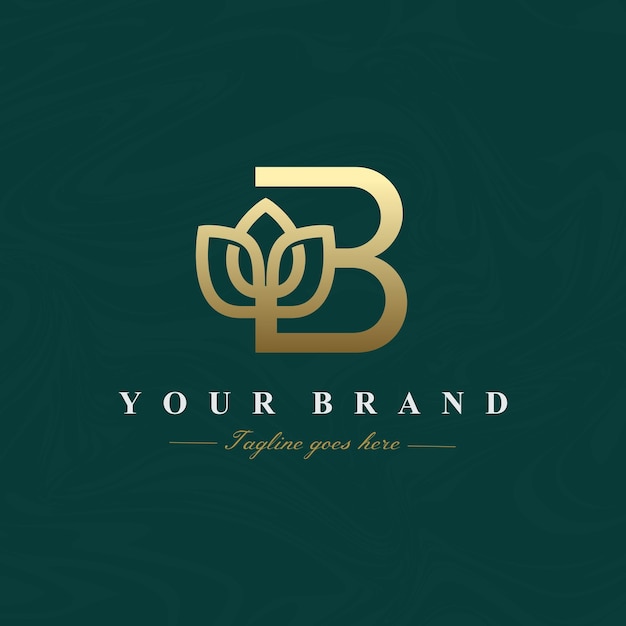 Letter b lotus bloem logo ontwerp