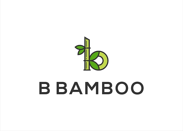 Letter b met bamboe logo ontwerp vector