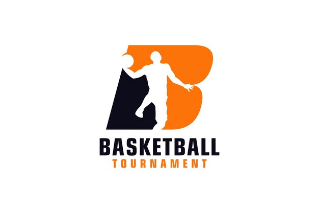 Letter B met basketbal Logo Design Vector Design Template Elementen voor Sport Team