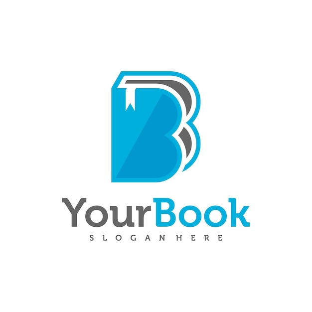 Letter B met boek logo ontwerp vector Creative Book logo concepten sjabloon illustratie