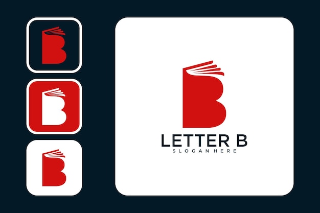 letter b met boeklogo-ontwerp