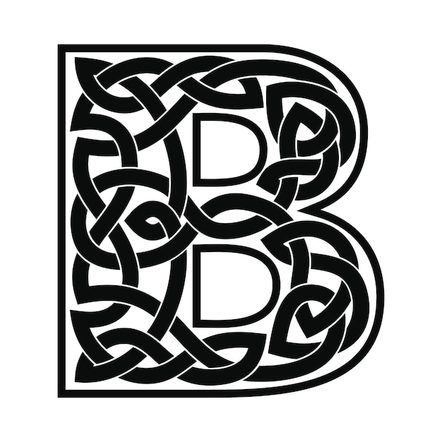 Vector letter b met keltisch ornament