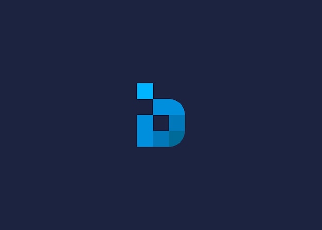 Vector letter b met pixel logo icoon ontwerp vector ontwerp sjabloon inspiratie