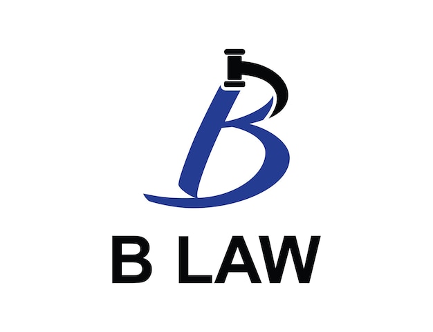 Vector letter b met rechters hamer b law logo