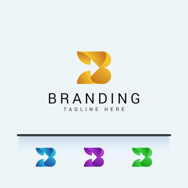 Буква B современный градиент цвета логотипа