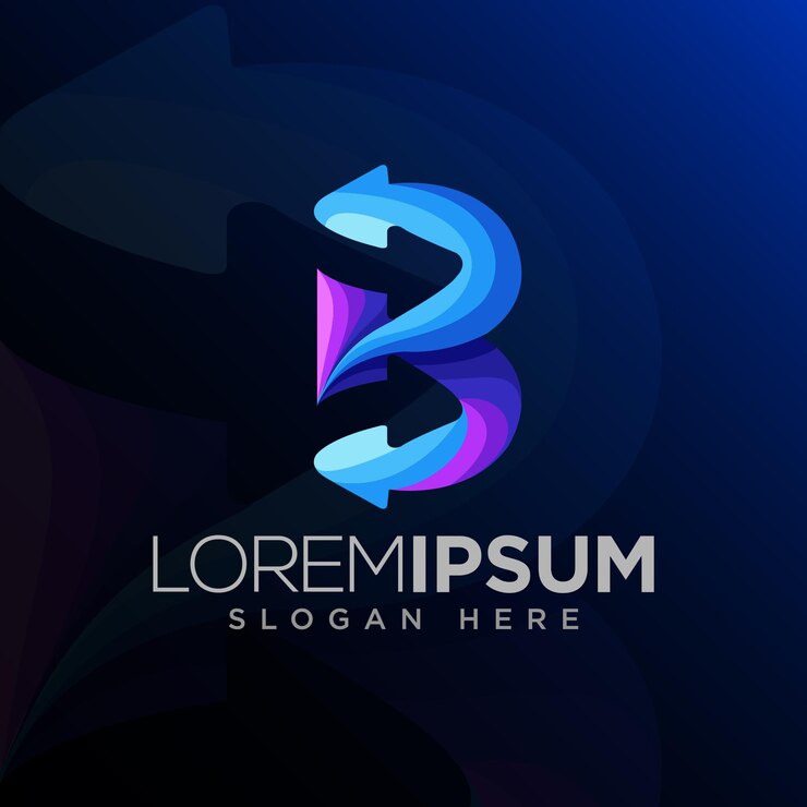 Vector letter b modern logo design concept with 2 arrows