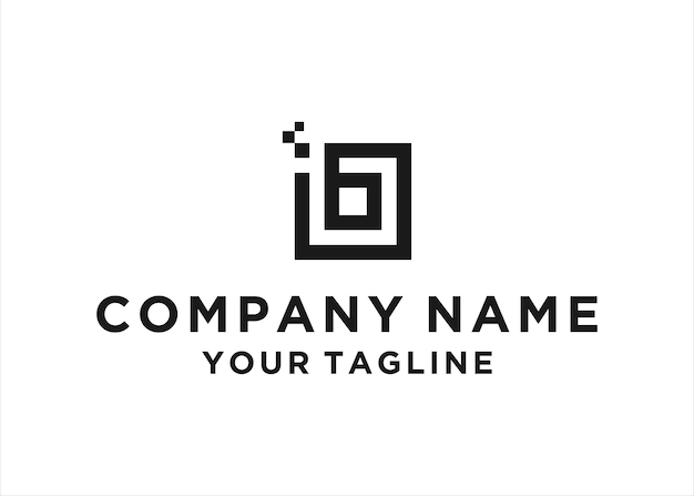 Элемент шаблона дизайна логотипа современной формы буквы b