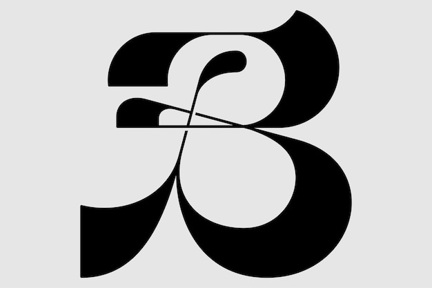 Буква b монограмма красивый элегантный логотип
