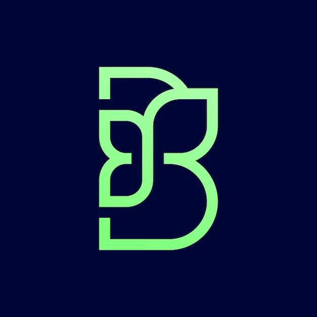 letter b nature eco logo