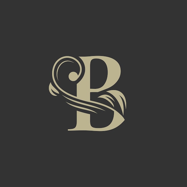 文字 B 自然の葉のロゴ
