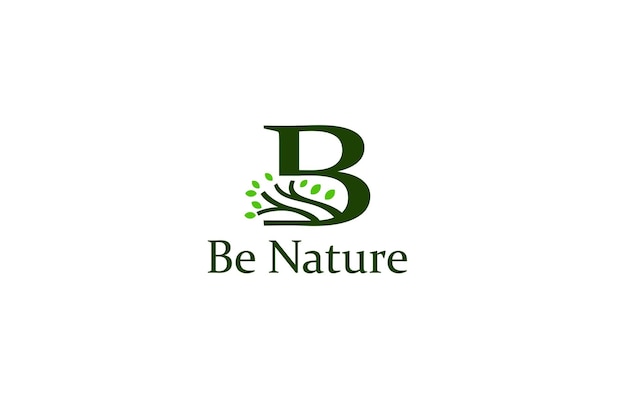 letter b nature vector template logo design