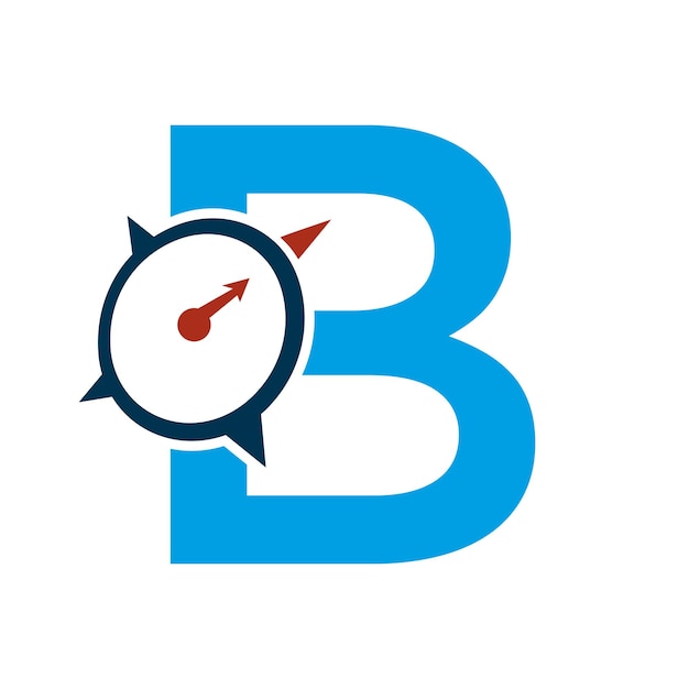 Ветторный шаблон символа компаса навигатора буквы B