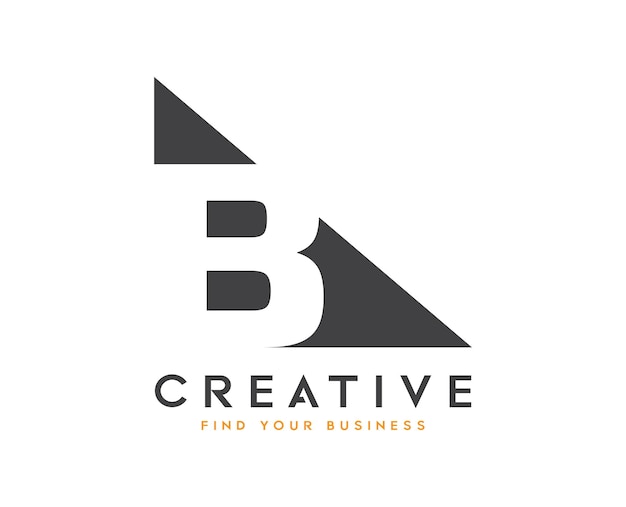 Letter B Negative space logo design vector templates