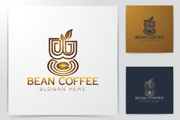 手紙bo、白い背景で隔離のコーヒーショップのロゴデザインのインスピレーション