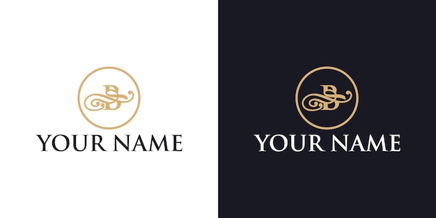 Letter b ornament luxe logo ontwerp