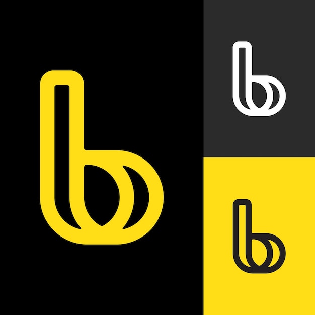 文字 b のアウトラインのロゴ