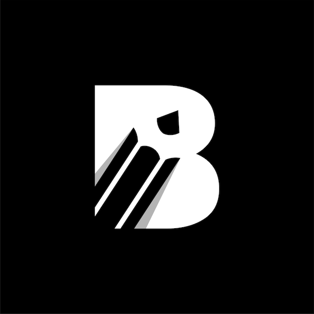 Letter B Pencil Logo Design Template Inspiration Vector Illustration