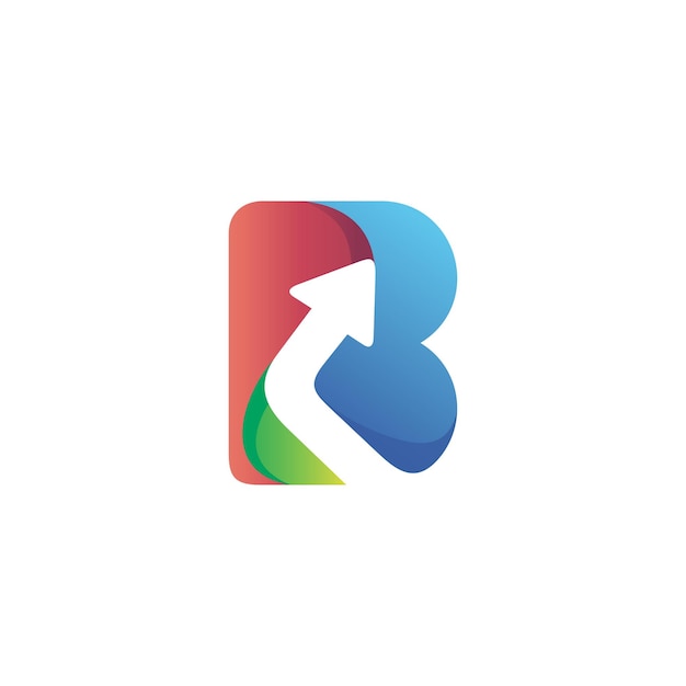 Letter b pijl logo ontwerp