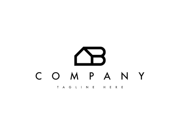 Vector letter b real estate logo design