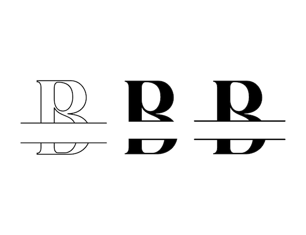 名前テンプレートの文字 B 分割ロゴ デザイン