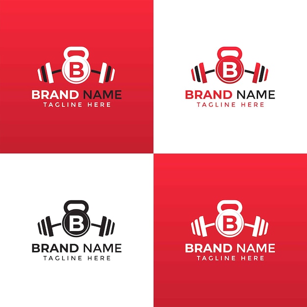 Letter B sportschool en creatief logo sjabloon