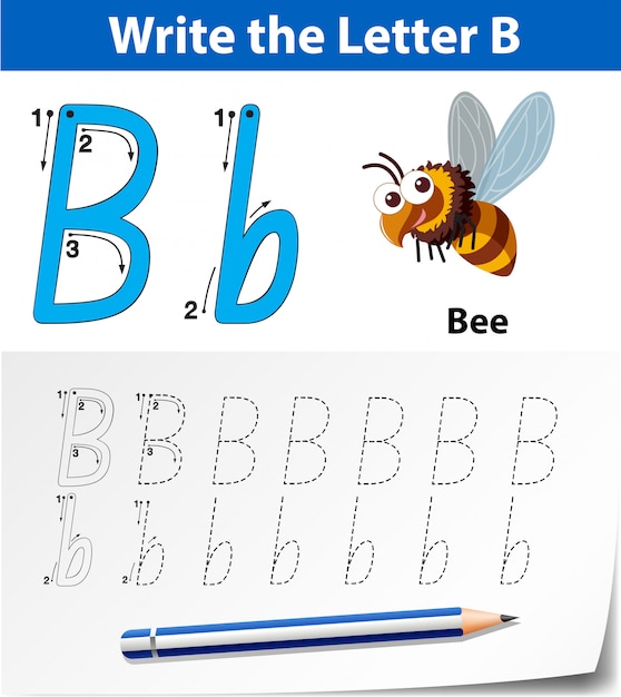 Letter b tracing alphabet worksheets