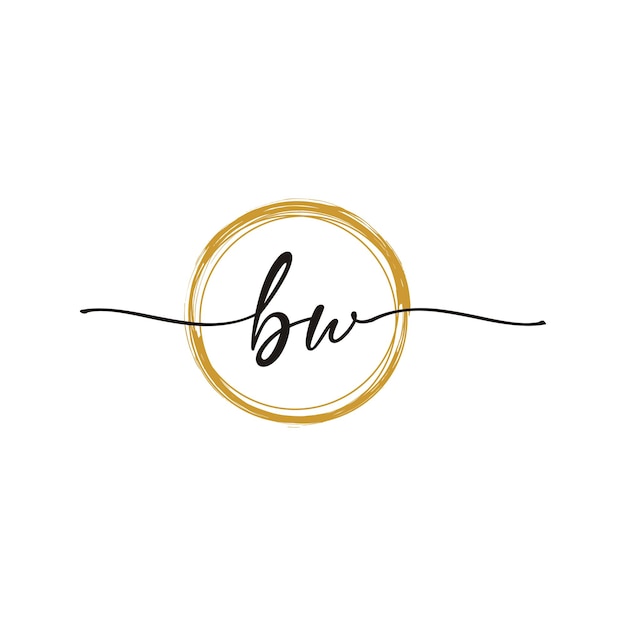 Letter B W Initial Beauty Logo Template