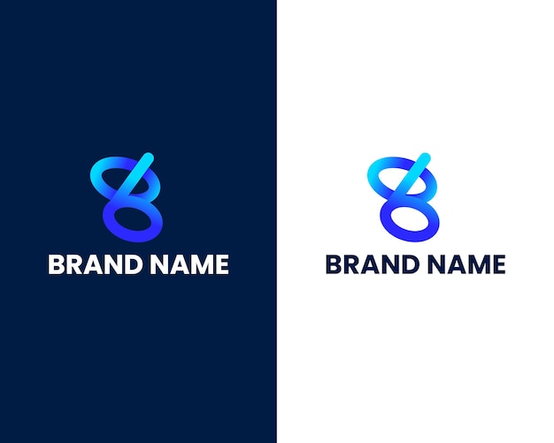 letter b with 6 modern logo design template