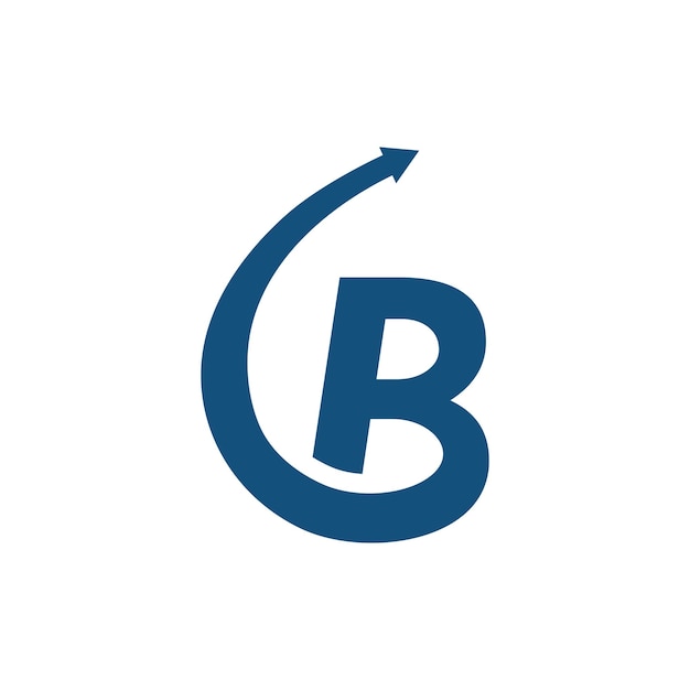 Letter b with arrow logo vector icon illustration