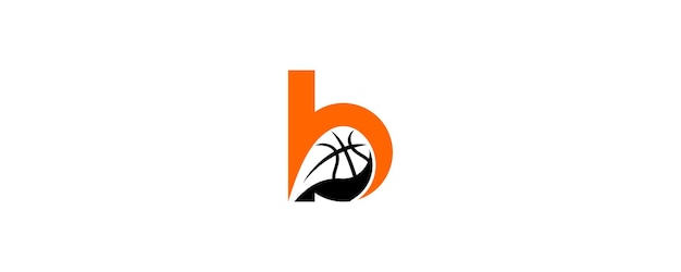 Vector letter b with basket ball logo design basket ball design