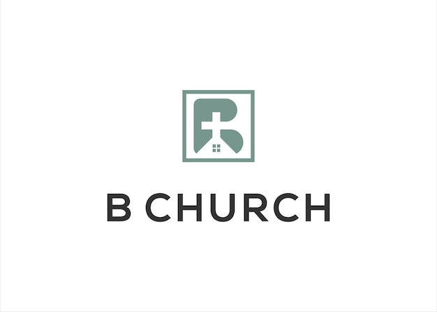Lettera b con vettore di progettazione del logo della chiesa