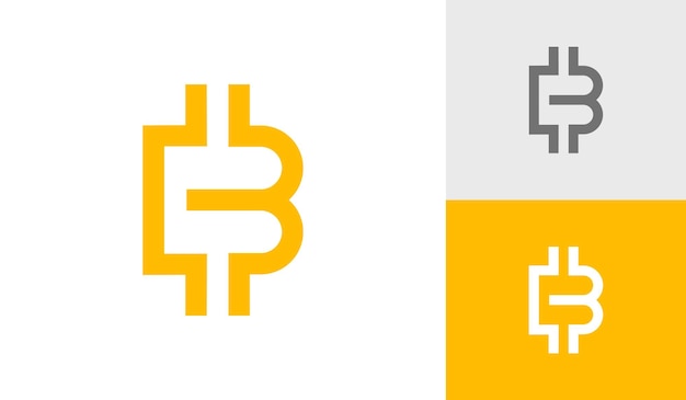 Letter b with currency symbol or bitcoin icon logo design vector