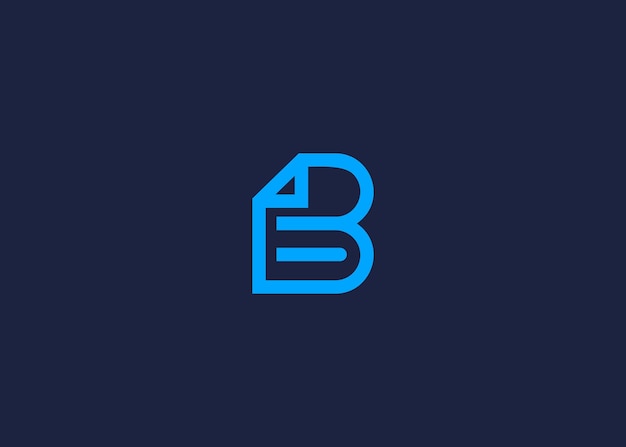 Letter b with document logo icon design vector design template inspiration