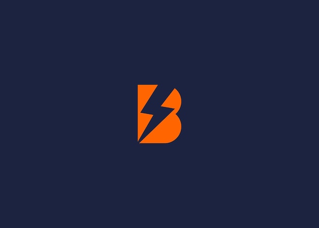 letter b with electricity logo icon design vector design template inspiration